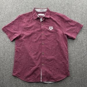 Tommy Bahama Coconut Point Shirt Medium Hawaiian Button Up Aggies A&M EUC